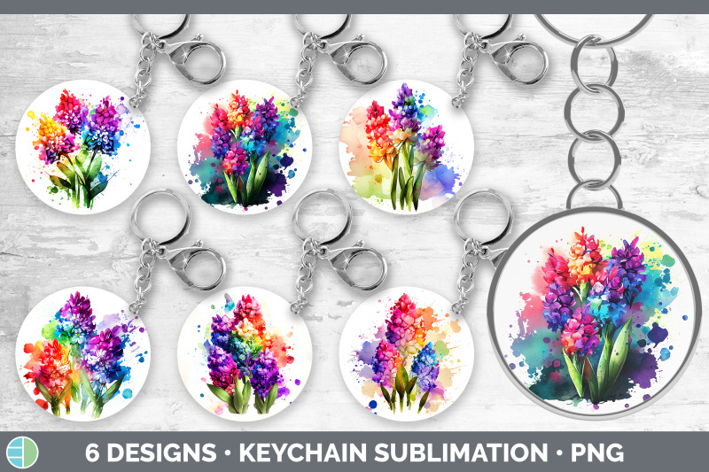 rainbow-hyacinth-flowers-keychain-sublimation-keyring-designs-bundle