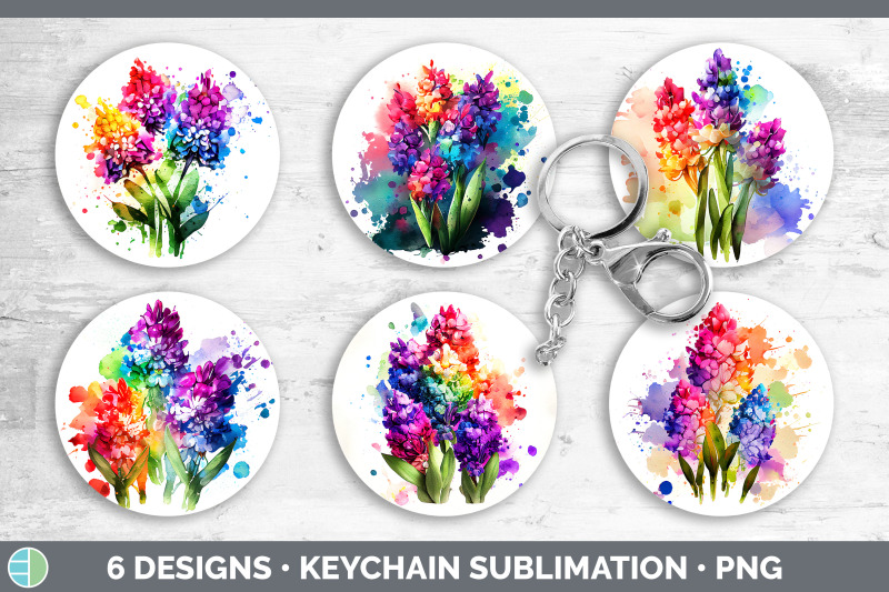 rainbow-hyacinth-flowers-keychain-sublimation-keyring-designs-bundle