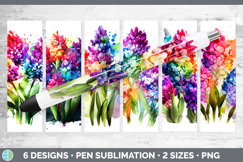 rainbow-hyacinth-flowers-pen-wrap-sublimation-epoxy-pen-designs-bund