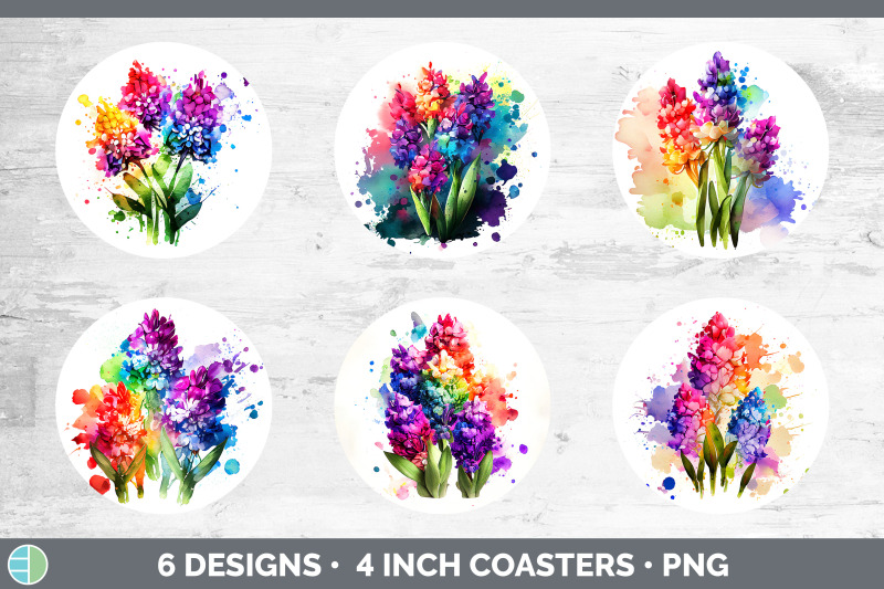 rainbow-hyacinth-flowers-round-coaster-sublimation-coaster-designs-b