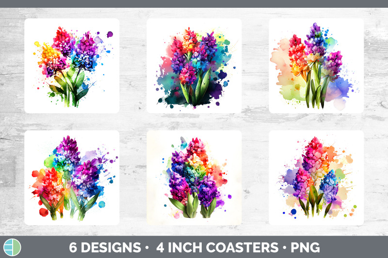 rainbow-hyacinth-flowers-square-coaster-sublimation-coaster-designs