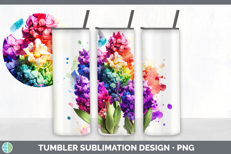 rainbow-hyacinth-flowers-tumbler-sublimation-20-oz-skinny-tumbler-de