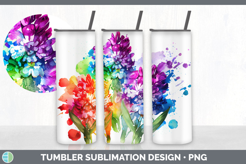 rainbow-hyacinth-flowers-tumbler-sublimation-20-oz-skinny-tumbler-de