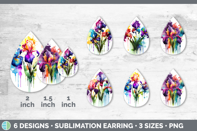 rainbow-iris-flowers-teardrop-earrings-sublimation-earrings-designs