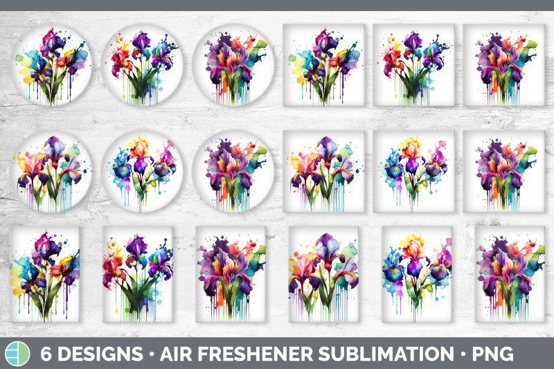 rainbow-iris-flowers-air-freshener-sublimation-car-freshener-designs