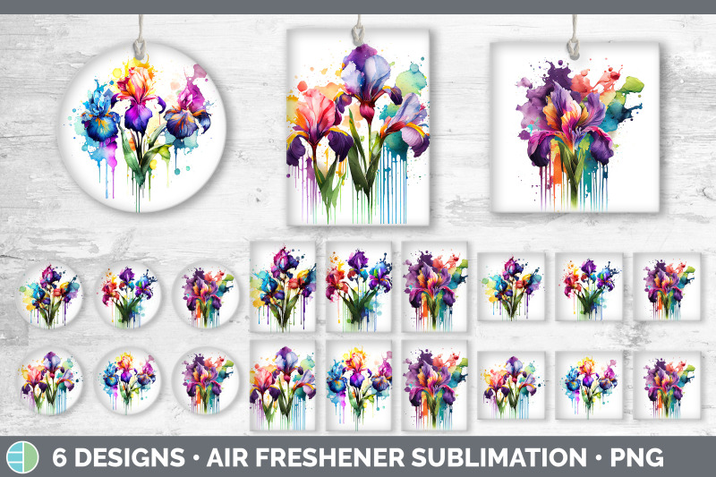 rainbow-iris-flowers-air-freshener-sublimation-car-freshener-designs