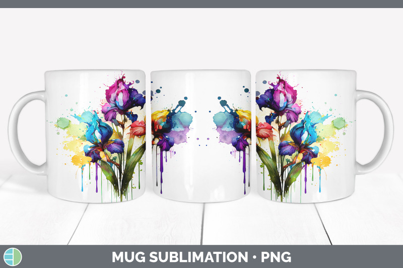 rainbow-iris-flowers-mug-wrap-sublimation-coffee-cup-designs-bundle