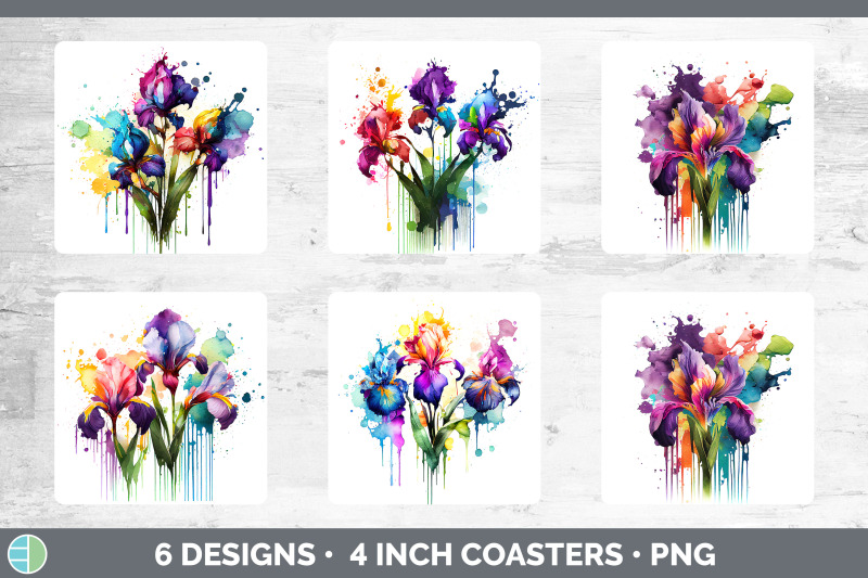 rainbow-iris-flowers-square-coaster-sublimation-coaster-designs-bund