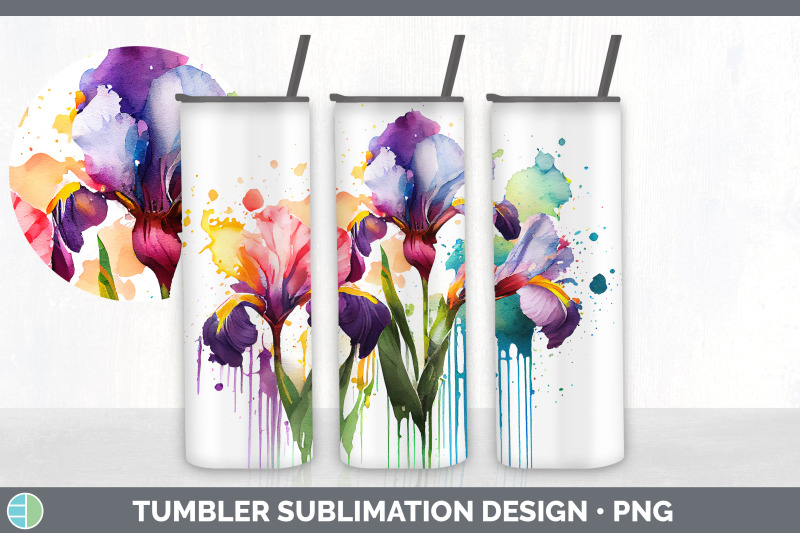 rainbow-iris-flowers-tumbler-sublimation-20-oz-skinny-tumbler-design