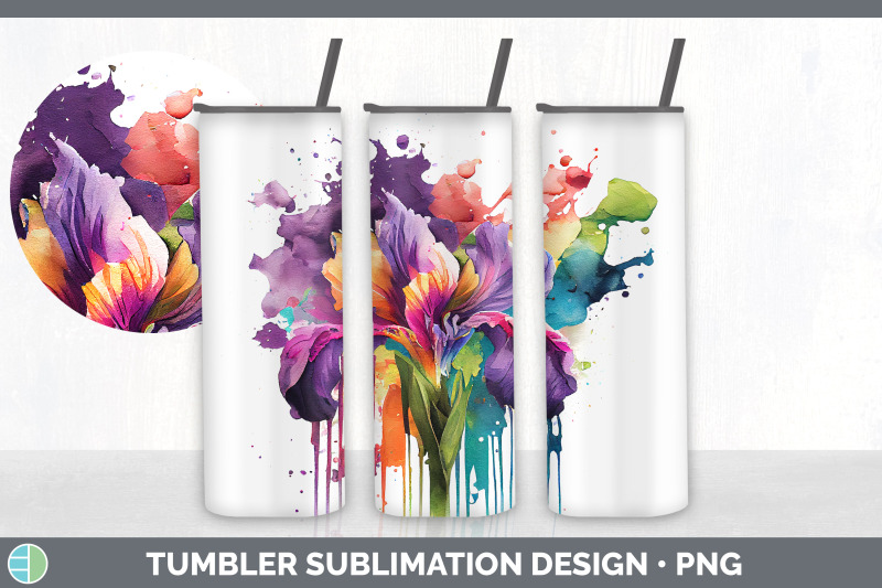 rainbow-iris-flowers-tumbler-sublimation-20-oz-skinny-tumbler-design