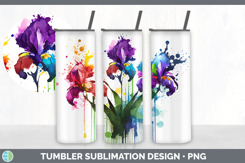 rainbow-iris-flowers-tumbler-sublimation-20-oz-skinny-tumbler-design