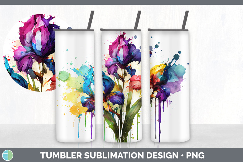 rainbow-iris-flowers-tumbler-sublimation-20-oz-skinny-tumbler-design