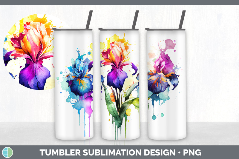 rainbow-iris-flowers-tumbler-sublimation-20-oz-skinny-tumbler-design