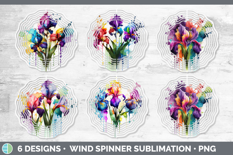 rainbow-iris-flowers-wind-spinner-sublimation-spinner-designs-bundle