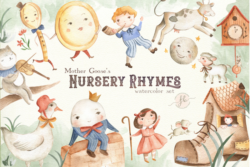 nursery-rhymes-mother-goose-clipart-set