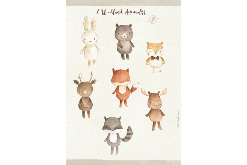 woodland-animals-watercolor-illustration