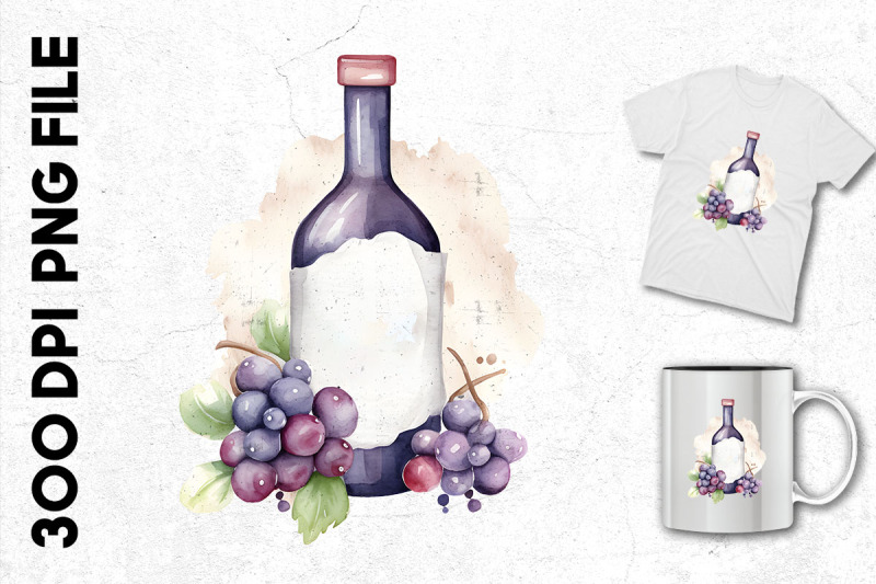 wine-bottle-with-a-bunch-of-grapes