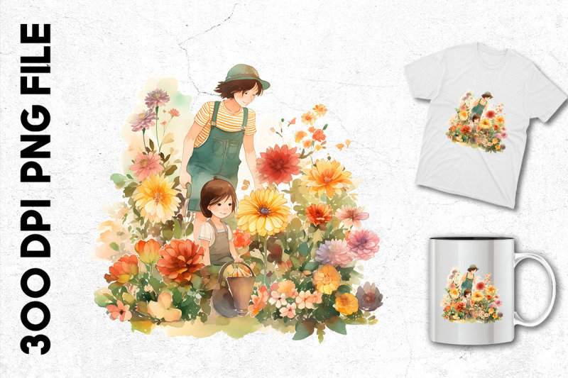 mom-and-kid-in-a-garden-of-flowers