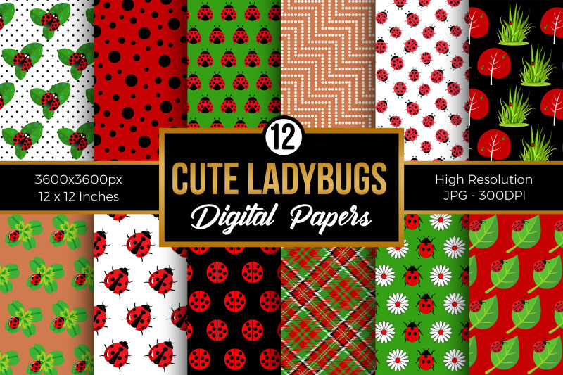 cute-ladybug-garden-digital-paper-patterns