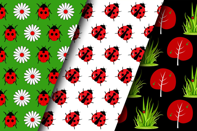 cute-ladybug-garden-digital-paper-patterns