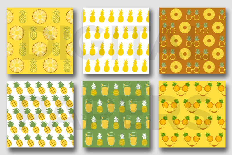 pineapple-fruit-pattern-digital-papers