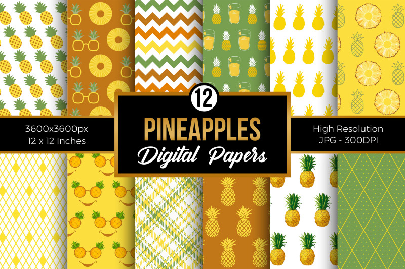 pineapple-fruit-pattern-digital-papers