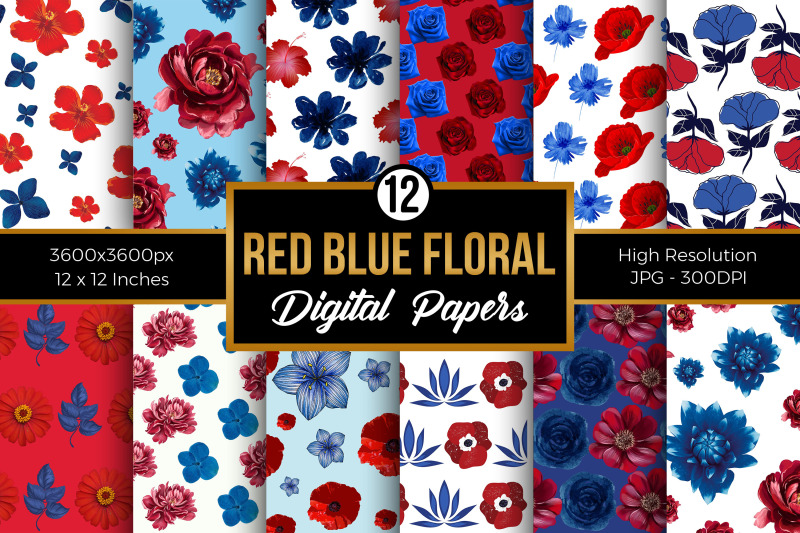 red-amp-blue-watercolor-flowers-digital-papers