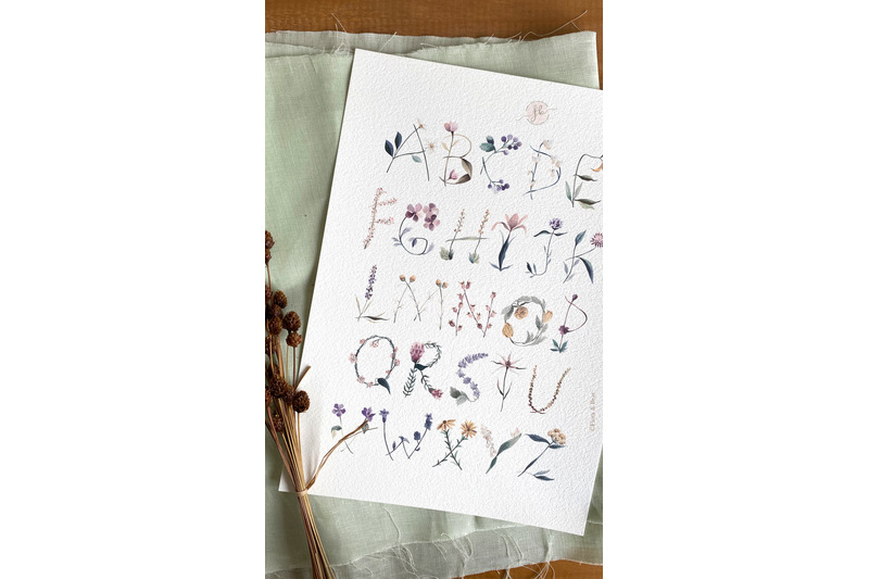 botanical-alphabet-letters-watercolor