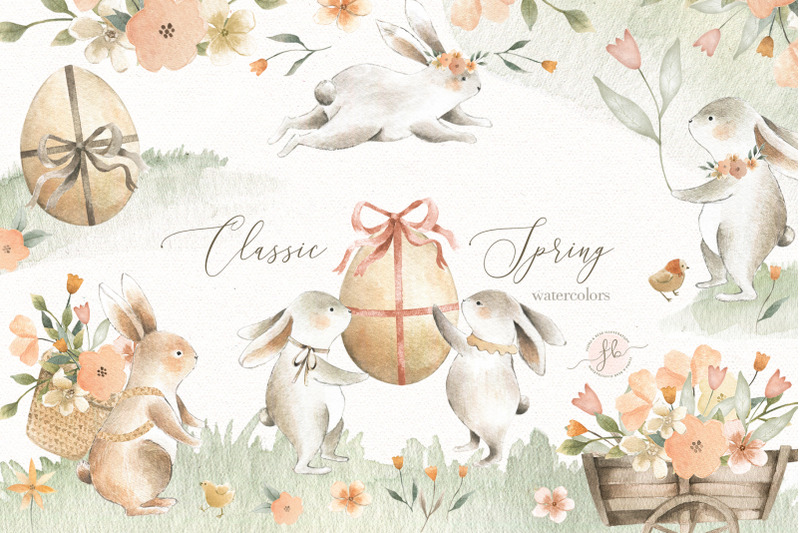 spring-bunnies-easter-watercolor-clipart