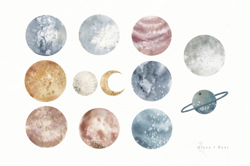 astronauts-in-space-watercolor-clipart-set