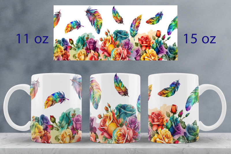 rainbow-roses-mug-wrap-design-floral-mug-sublimation-png