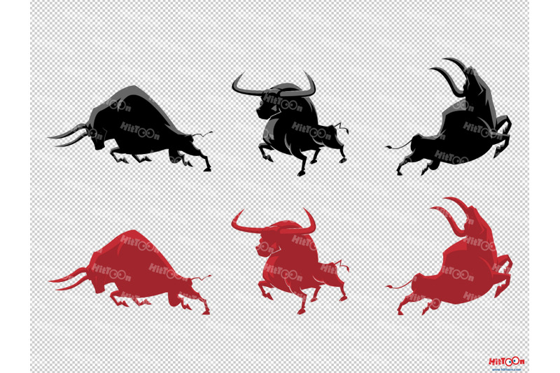 bull-silhouettes-graphic-design-symbols