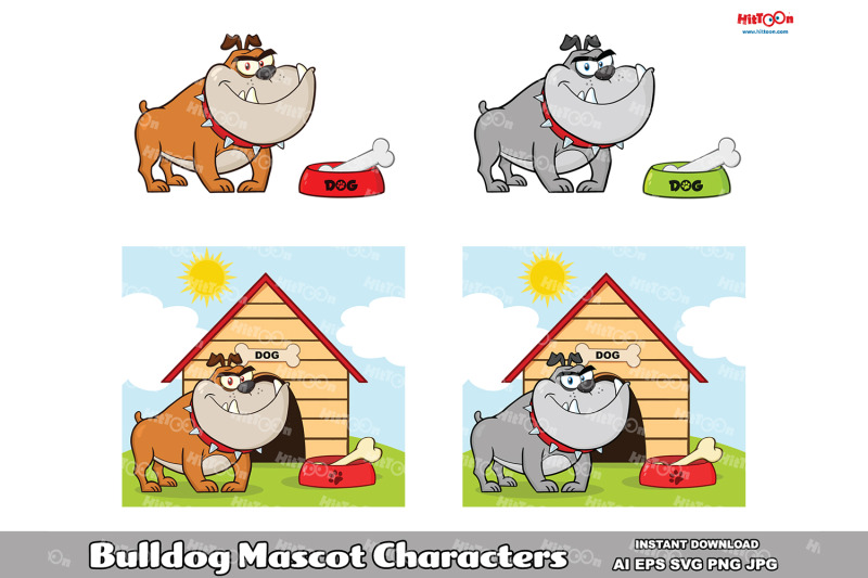 bulldog-cartoon-mascot-characters