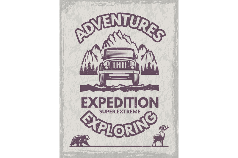 exploration-poster-placard-with-symbols-of-wild-adventure-on-suv-car