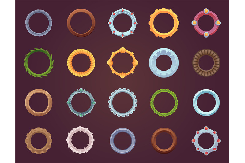 circle-form-for-game-gui-kit-frames-for-game-interfaces-exact-vector