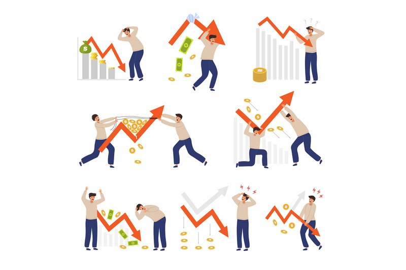 finance-crisis-falling-arrows-on-business-graphs-financial-economic-r