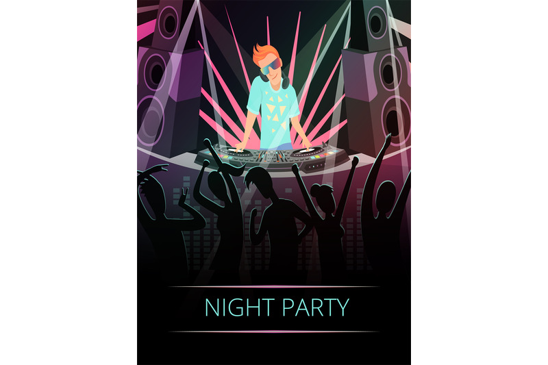 night-party-dj-music-and-club-dancers-vector-cartoon-background-poste