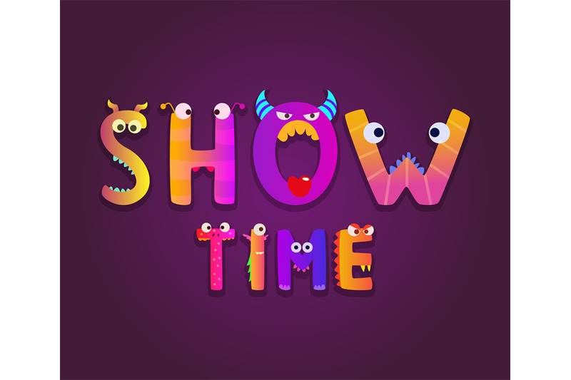 playground-title-showtime-funny-cartoon-letters-vector-lettering-for