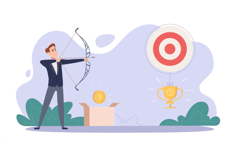 business-goal-setting-active-business-characters-shooting-with-arrows