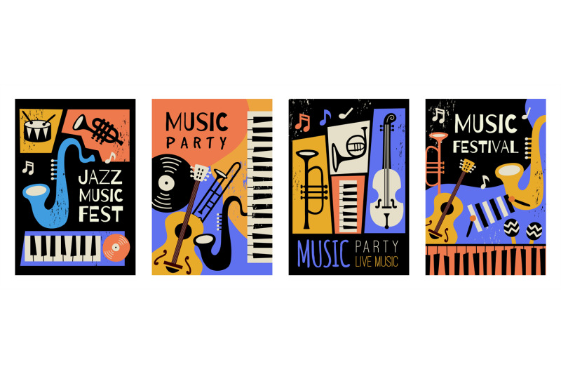 music-cards-posters-invitation-for-musical-event-recent-vector-templa