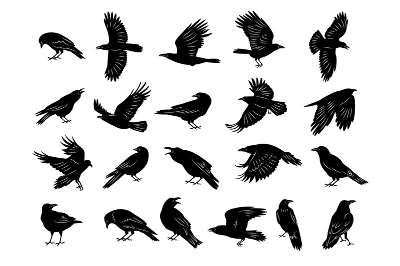 crow-birds-flying-ghotic-birds-silhouettes-recent-vector-dark-animals