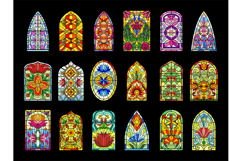 stained-glass-windows-decorative-colored-frames-transparent-glasses-f