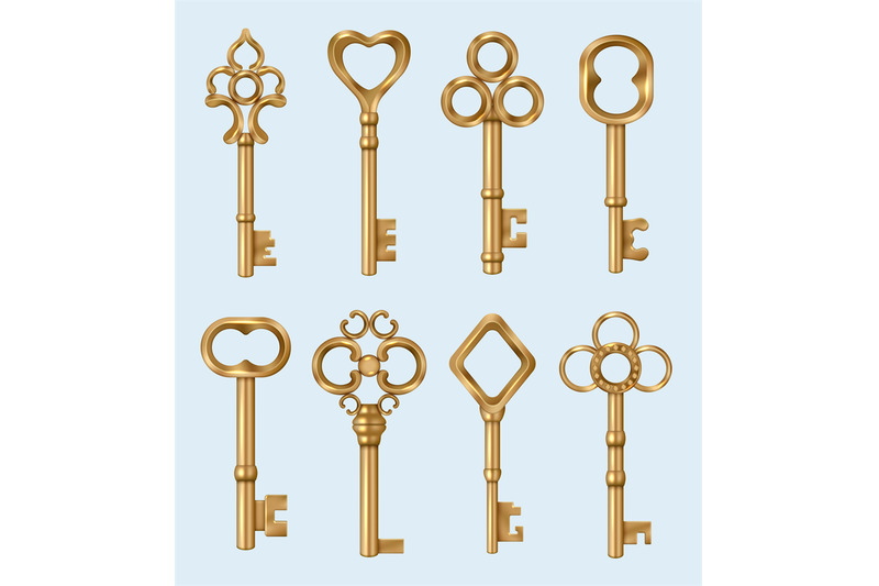 vintage-keys-golden-realistic-real-estate-keys-in-ornate-style-decent