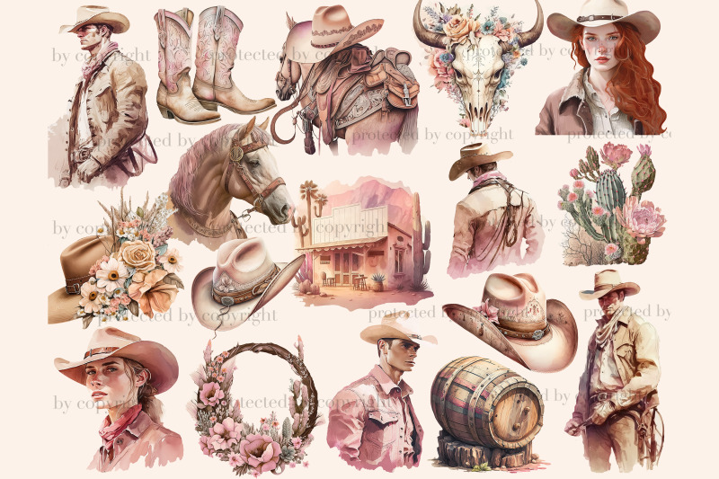 western-girl-clipart-wild-west-illustration