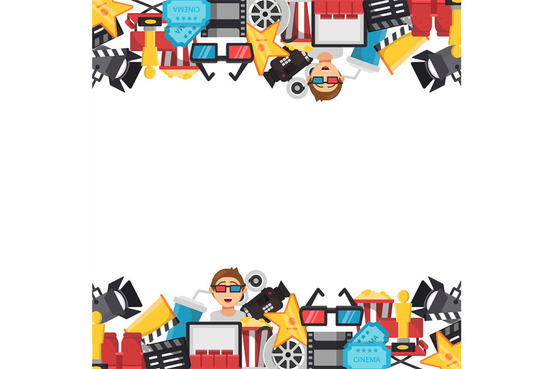 cinema-background-film-production-items-camera-tape-vector-template