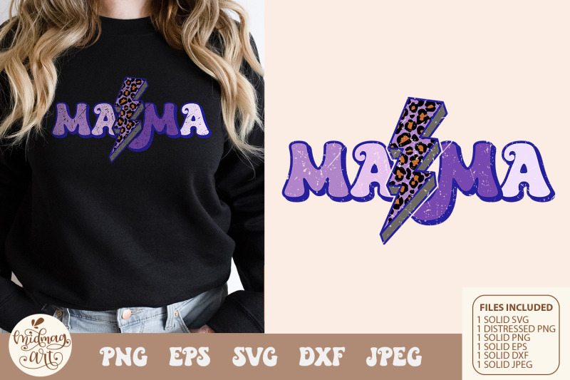 retro-mama-lightning-bolt-leopard-png-mama-png