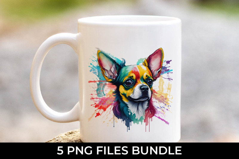 rainbow-chihuahua-dog-watercolor-bundle