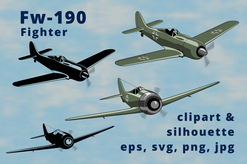 fw-190-german-fighter-plane-clipart