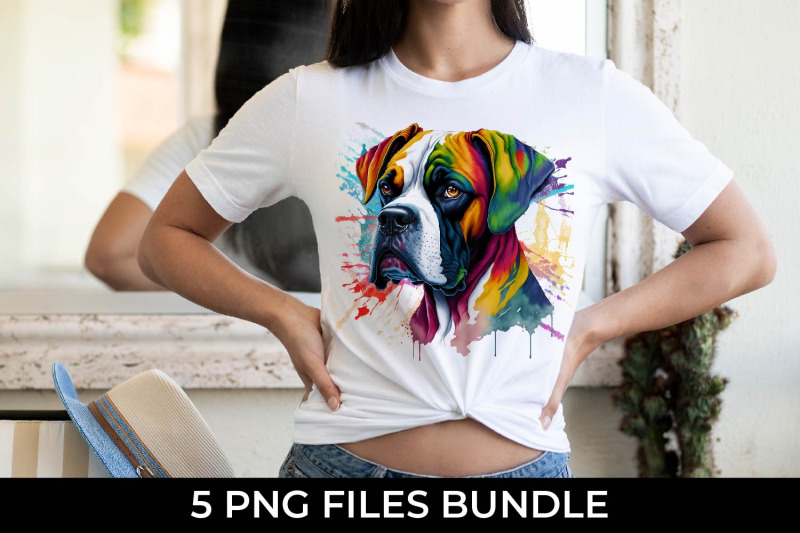 rainbow-boxer-dog-watercolor-bundle