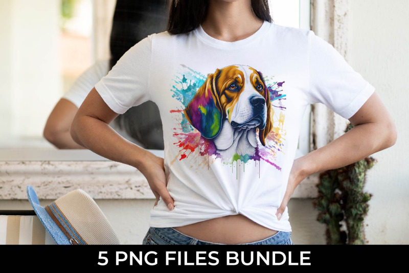 rainbow-beagle-dog-watercolor-bundle